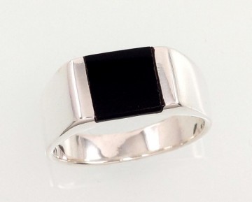 Серебряное кольцо #2101352_ON, Серебро 925°, Оникс, Размер: 20, 9.5 гр.
