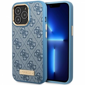 Guess GUHMP14XU4GPRB iPhone 14 Pro Max 6,7" niebieski|blue hard case 4G Logo Plate MagSafe