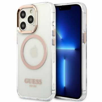 Guess GUHMP13XHTRMD iPhone 13 Pro Max 6,7" złoty|gold hard case Metal Outline Magsafe