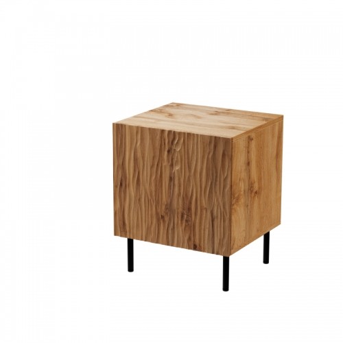 Halmar JUNGLE bed side cabinet (2pcs = 1 set ) wotan oak mat/ black mat image 2