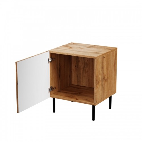 Halmar JUNGLE bed side cabinet (2pcs = 1 set ) wotan oak mat/ black mat image 3