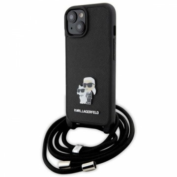 Karl Lagerfeld KLHCP15MSAKCPSK iPhone 15 Plus 6.7" hardcase czarny|black Crossbody Saffiano Metal Pin Karl & Choupette