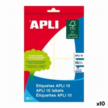 Etiķetes Apli 10 120 Daudzums Balts 10 Loksnes 36 x 40 mm (10 gb.)