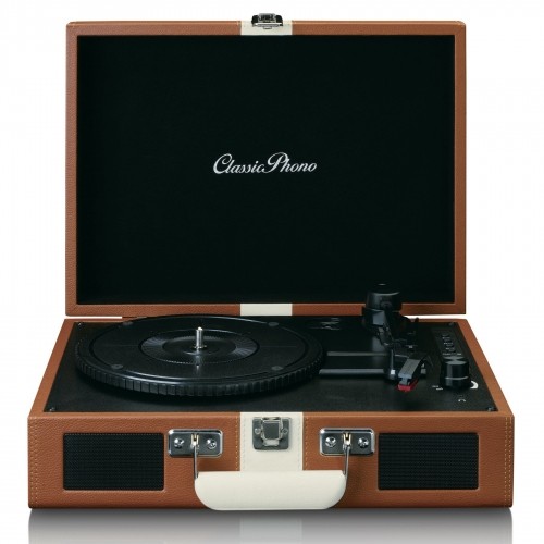 Suitcase record player Lenco TT120BNWH, brown-white image 1