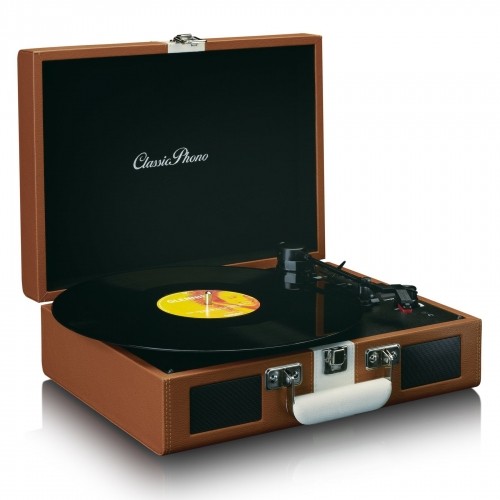 Suitcase record player Lenco TT120BNWH, brown-white image 2