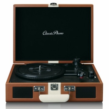 Suitcase record player Lenco TT120BNWH, brown-white