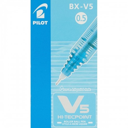 Šķidrās tintes pildspalva Pilot V-5 Hi-Tecpoint Gaiši Zils 0,3 mm (12 gb.) image 3