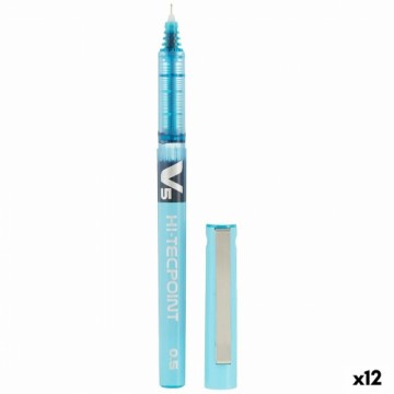 Ручка с жидкими чернилами Pilot V-5 Hi-Tecpoint Светло Синий 0,3 mm (12 штук)