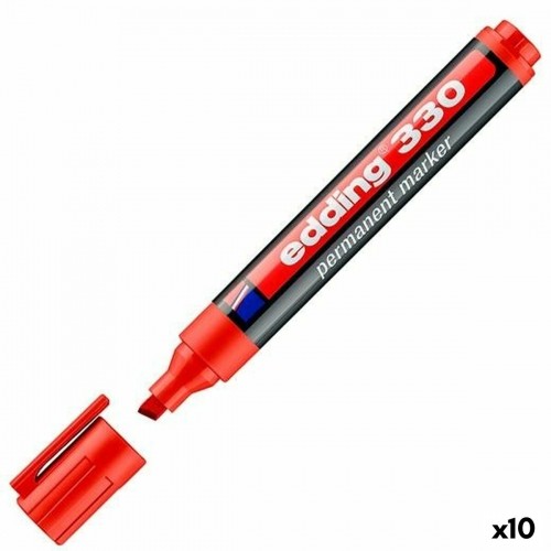 Постоянный маркер Edding 330 Красный (10 штук) image 1