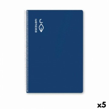 ноутбук ESCOLOFI Синий Din A4 100 Листья (5 штук)