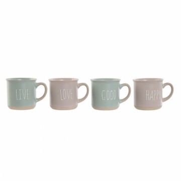 Набор из кофейных чашек Home ESPRIT Синий Розовый Керамика 4 Предметы 180 ml