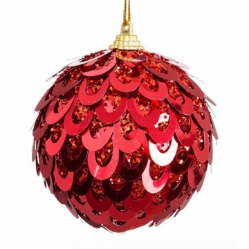 Bigbuy Christmas Ёлочные шарики Красный Пластик Polyfoam 8 x 8 x 8 cm (4 штук)