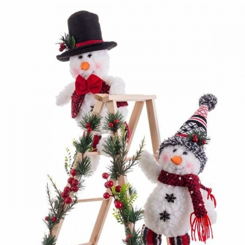 Bigbuy Christmas Ziemassvētku Nieciņš Daudzkrāsains Koks Audums Sniega lelle 30 x 15 x 76 cm image 3