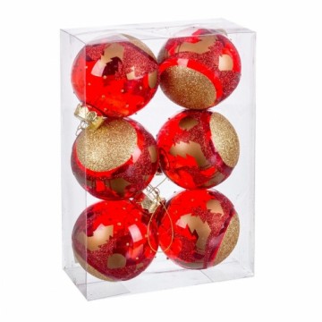 Bigbuy Christmas Ёлочные шарики Красный Пластик 8 cm (6 штук)
