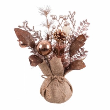 Bigbuy Christmas Ziemassvētku Nieciņš Varš Plastmasa Ananāsi Pušķi 15 x 15 x 30 cm