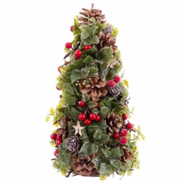 Bigbuy Christmas Ziemassvētku Nieciņš Sarkans Daudzkrāsains Plastmasa Foam Ananāsi Jaungada eglīte 18 x 18 x 30 cm
