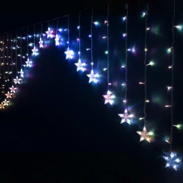 Bigbuy Christmas LED aizkaru gaismas Daudzkrāsains Zvaigznes