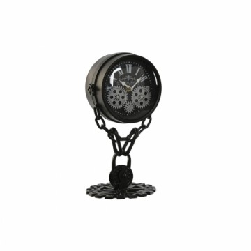 Настольные часы Home ESPRIT Чёрный Серебристый Металл Стеклянный 18 x 17 x 33 cm