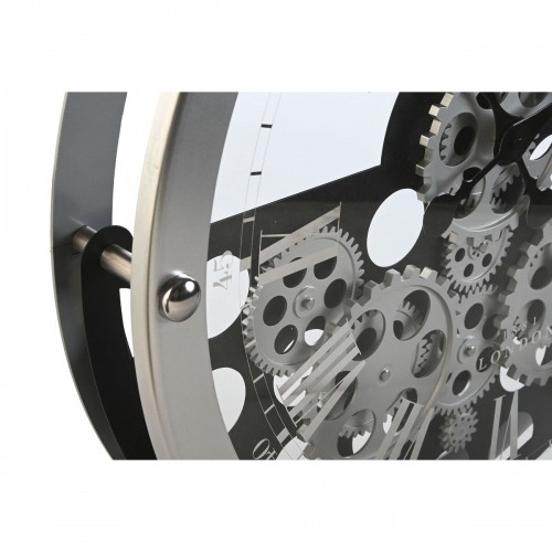 Sienas pulkstenis Home ESPRIT Melns Sudrabains Metāls Stikls Pārnesumi 52 x 8,5 x 52 cm image 2