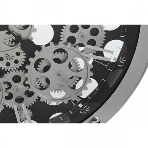 Sienas pulkstenis Home ESPRIT Melns Sudrabains Metāls Stikls Pārnesumi 52 x 8,5 x 52 cm image 3