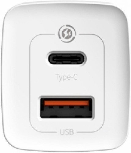 Lādētājs Baseus GaN2 Lite Quick Charger 1 x USB-C + 1 x USB 65W White image 2