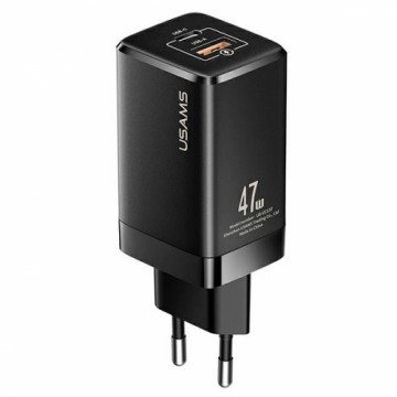 USAMS Ład. siec. T41 USB-C+USB GaN 47W PD+QC (only head) Fast Charging czarny|black CC137TC01 (US-CC137)