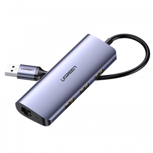 Ugreen multifunctional adapter HUB USB Type C - 3 x USB | Ethernet RJ-45 | micro USB gray (CM252) image 1