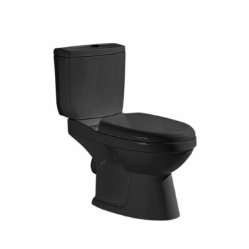 WC pods Gotland Irida, ar horizonālo izvādu, 3/6l, ar  PP Soft Close vāku, ūdens padeve no apakšas, melns