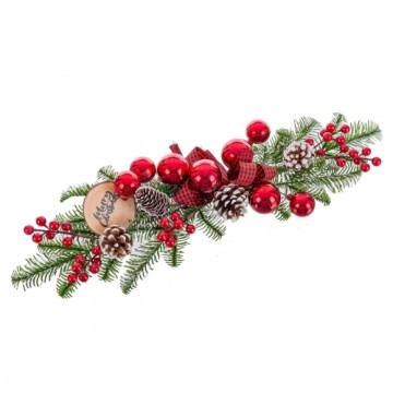 Bigbuy Christmas Ziemassvētku Nieciņš Sarkans Daudzkrāsains Plastmasa Ananāsi 50 cm