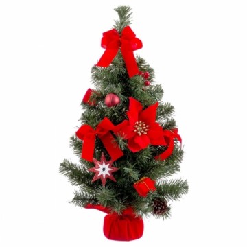 Bigbuy Christmas Ziemassvētku Nieciņš Sarkans Zaļš Plastmasa Audums Jaungada eglīte 60 cm