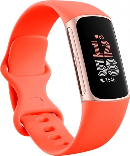 Fitbit Charge 6, coral/champagne gold image 1