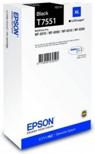 EPSON  
         
       T7551 XL Ink Cartridge, Black image 1