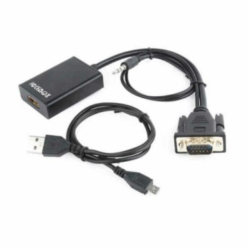 VGA uz HDMI Adapteris ar Audio GEMBIRD A-VGA-HDMI-01 Melns