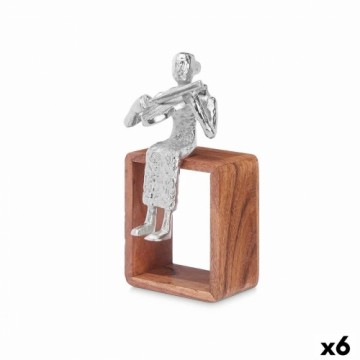 Gift Decor Декоративная фигура Скрипка Серебристый Деревянный Металл 13 x 27 x 13 cm