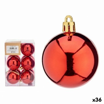 Krist+ Ziemassvētku bumbiņu komplekts Sarkans Plastmasa Ø 5 cm (36 Vienības)