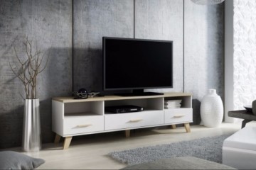 Halmar TV stand LOTTA 180 3s3K dimond white/lsonoma oak