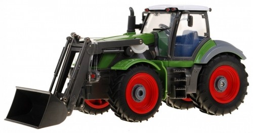 RoGer Зеленый сельскохозяйственный трактор с красным прицепом 1:28 image 3