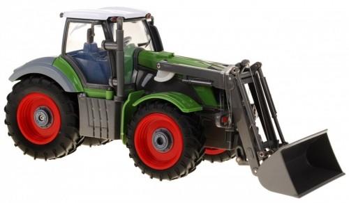RoGer Зеленый сельскохозяйственный трактор с красным прицепом 1:28 image 4