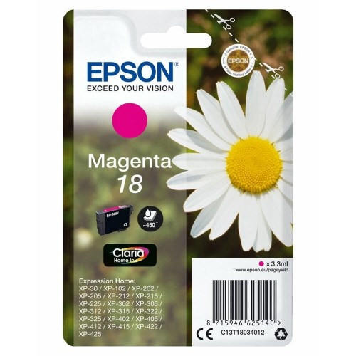 Saderīgs tintes kārtridžs Epson Cartucho 18 magenta (etiqueta RF) image 1
