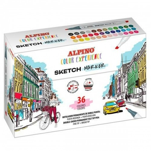 Flomasteru Komplekts Alpino Sketch Marker Ar diviem galiem Daudzkrāsains (4 gb.) image 1