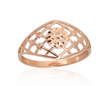 Золотое кольцо #1101009(Au-R), Красное Золото 585°, Размер: 20, 2.2 гр.