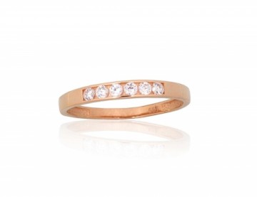 Золотое кольцо #1100832(Au-R)_CZ, Красное Золото 585°, Цирконы, Размер: 16.5, 1.32 гр.