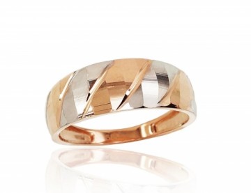 Золотое кольцо #1100817(Au-R+PRh-W), Красное Золото 585°, родий (покрытие), Размер: 18, 2.26 гр.