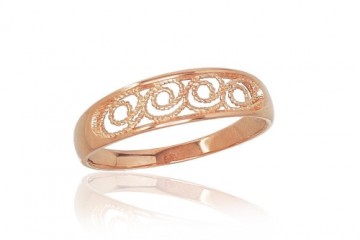 Золотое кольцо #1100800(Au-R), Красное Золото 585°, Размер: 19, 1.9 гр.