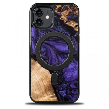 Wood and Resin Case for iPhone 12|12 Pro MagSafe Bewood Unique Violet - Purple Black
