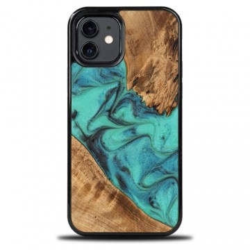 Bewood Unique Turquoise iPhone 12|12 Pro Wood and Resin Case - Turquoise Black