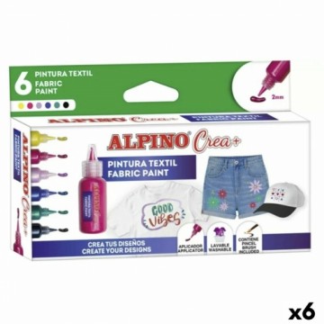 Набор красок Alpino Fabric Paint Текстиль (6 штук)