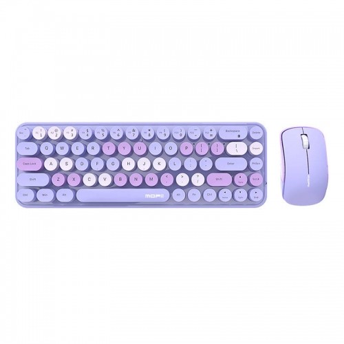 Wireless keyboard + mouse set MOFII Bean 2.4G (Purple) image 1