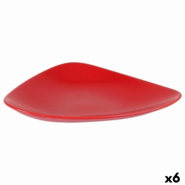 Bigbuy Home Десертная тарелка Красный Керамика 24 x 18 x 3 cm (6 штук)