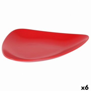 Плоская тарелка Inde Красный 31 x 25 x 4 cm (6 штук)